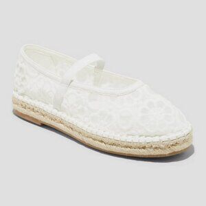 Celia Floral Lace Mary Jane Espadrille Flat Memory Foam Insole -Universal Thread